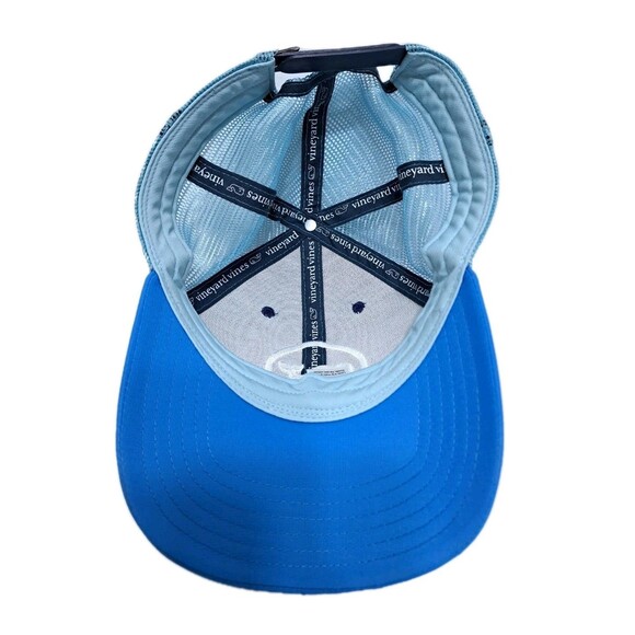 Vineyard Vines Hat Cap SnapBack Blue Navy Trucker Mesh Whale Embroidered Mens - Picture 5 of 6